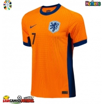 Camisa de Futebol Holanda Xavi Simons #7 Equipamento Principal Europeu 2024 Manga Curta